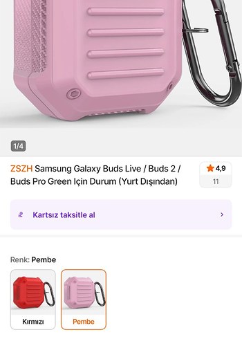 Pembe Silikon Kulaklık Kılıfı - Görsel 2