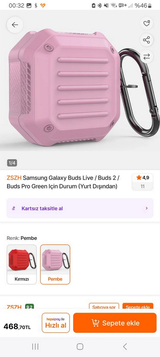 Pembe Silikon Kulaklık Kılıfı - Görsel 2