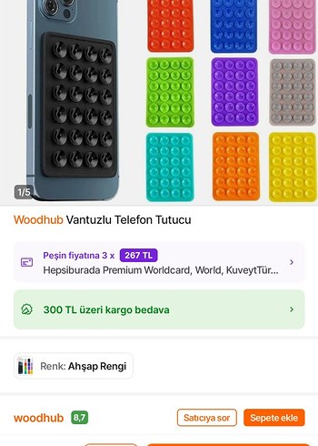Mavi Telefon Tutucu Vakumlu - Görsel 3
