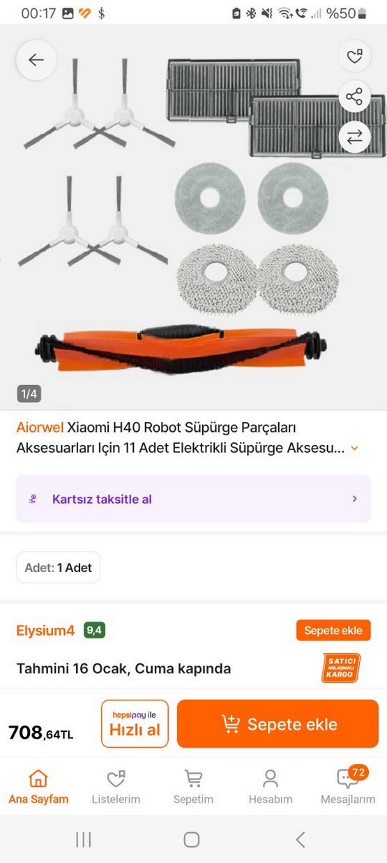 Gri ve Beyaz Robot Süpürge Yedek Parçaları - Görsel 2