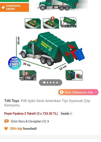 Yeşil Oyuncak Çöp Kamyonu ve Renkli Çöp Kutuları - Görsel 4