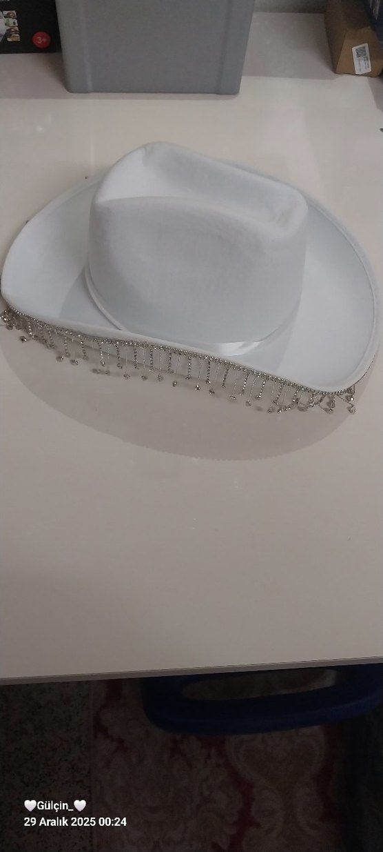 Boncuklu Beyaz Bohem Kadın Şapka - Görsel 3