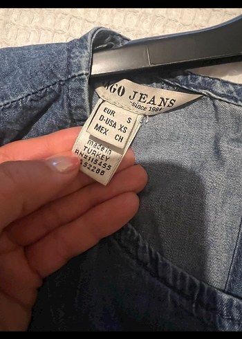 s Beden Denim Fırfırlı Tulum