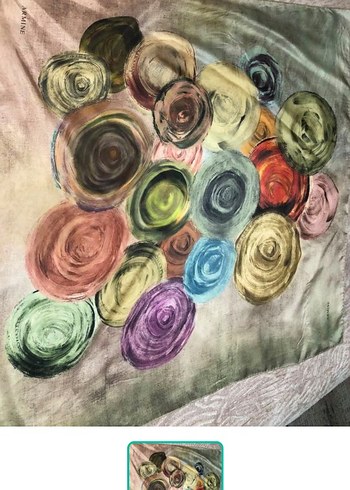 Armine Renkli Cicek Desenli İnce Sal