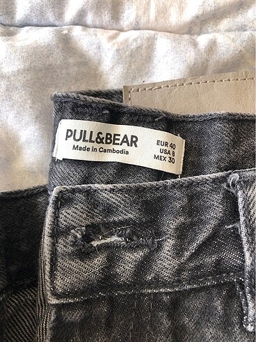 l Beden gri Renk Pull and bear mom jean