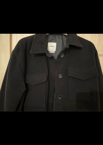 Düğmeli Siyah Uzun Kaban - Görsel 2