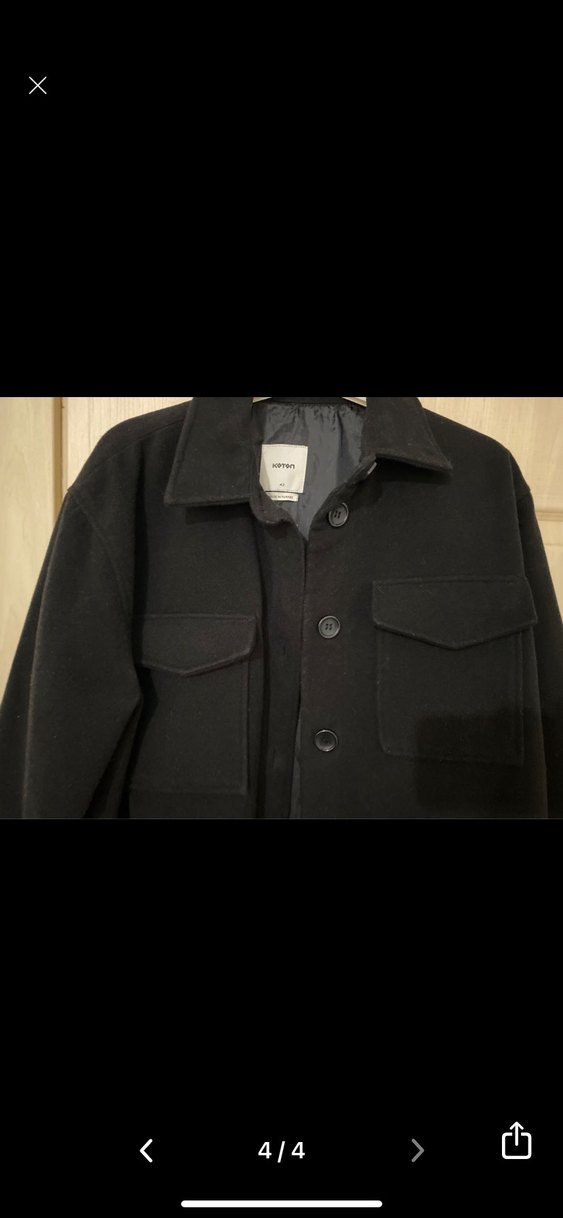 Düğmeli Siyah Uzun Kaban - Görsel 2