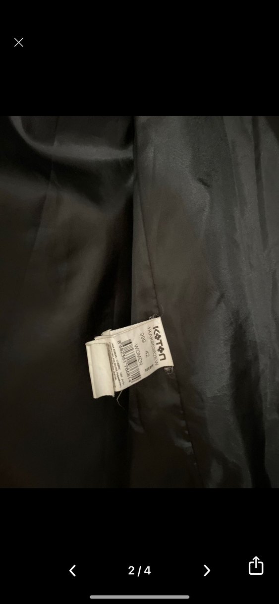 Düğmeli Siyah Uzun Kaban - Görsel 3