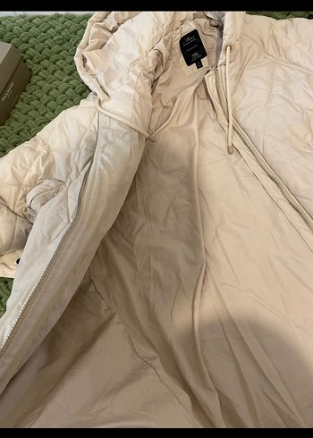 Bej Midi Kadın Kışlık Mont - Görsel 3