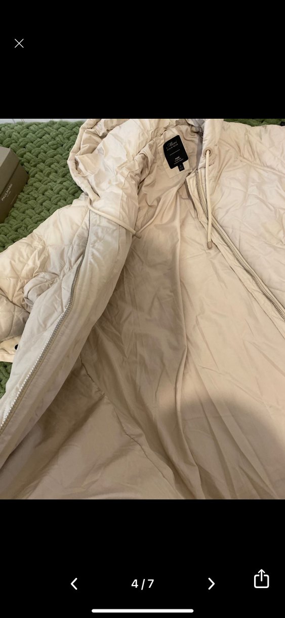 Bej Midi Kadın Kışlık Mont - Görsel 3