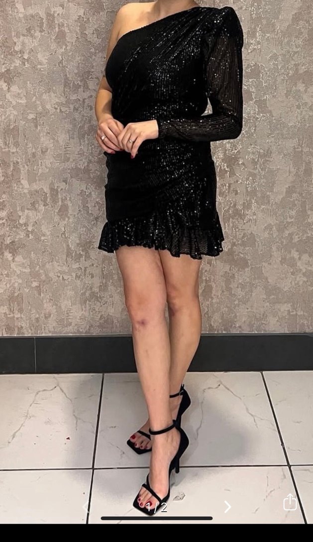 Gira elbise abiye tek kol - Görsel 2