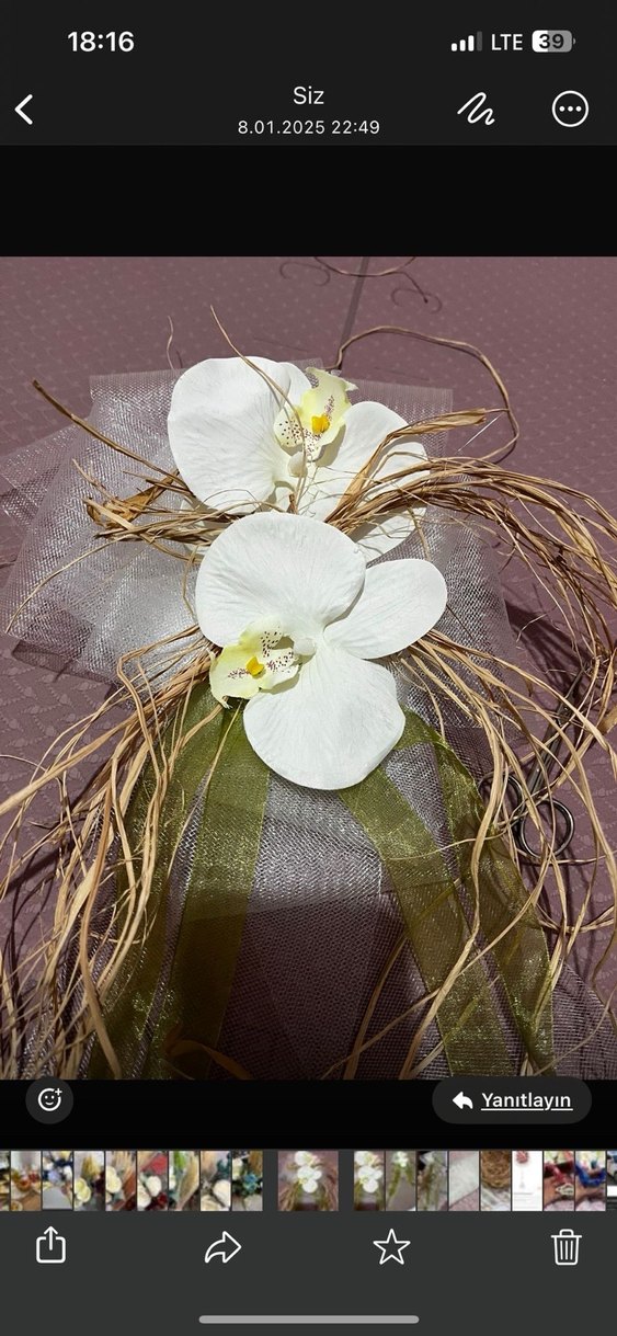 6li Takım Gelin Arabası Süsü Orkide - Görsel 2