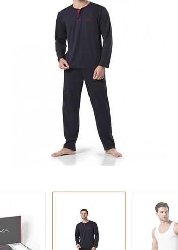 Pierre Cardin Erkek Lacivert Damat Pijama Takımı M beden - Görsel 3