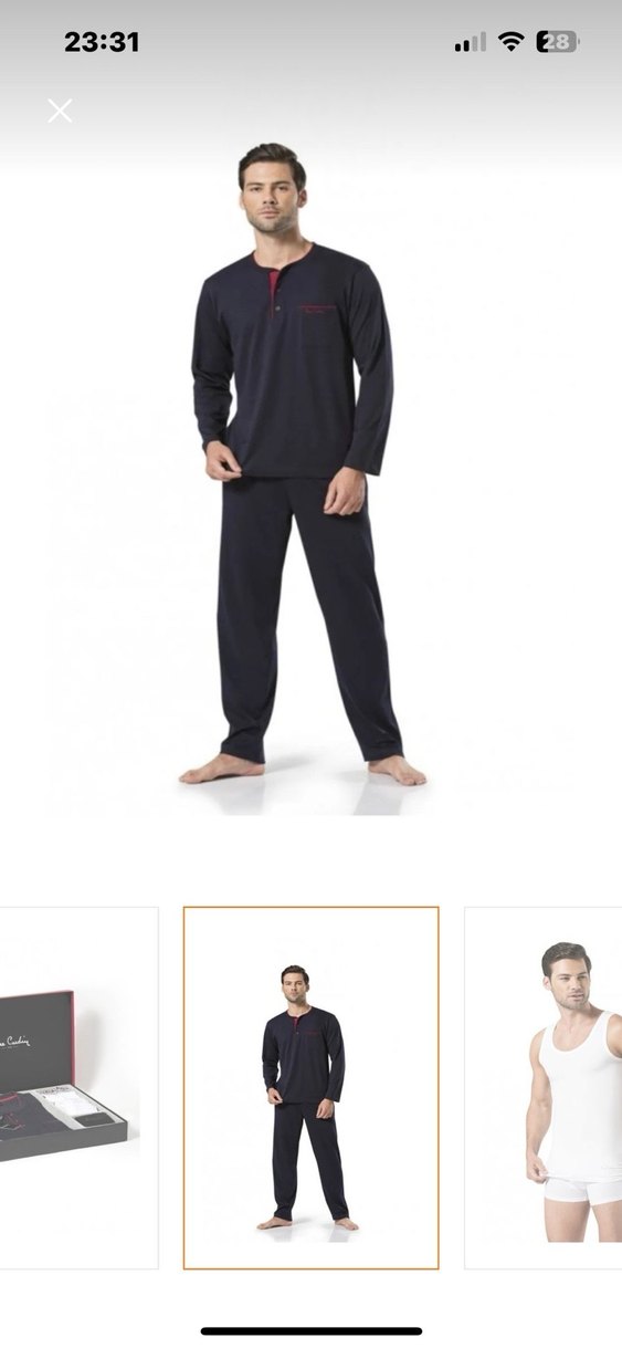 Pierre Cardin Erkek Lacivert Damat Pijama Takımı M beden - Görsel 3