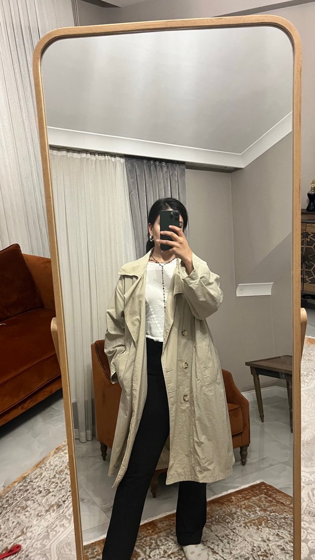 Bej Midi Kadın Trençkot - Görsel 2