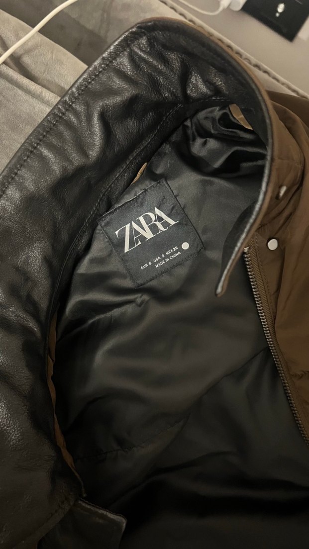 Düğmeli Kahverengi Deri Kadın Kış Montu - Görsel 4