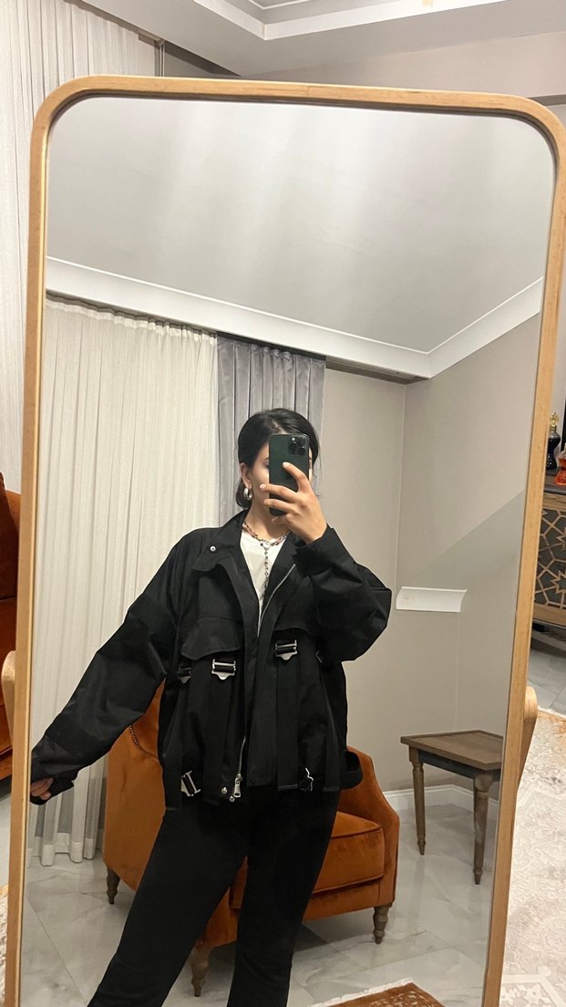 Siyah Oversize Kadın Ceket - Görsel 3