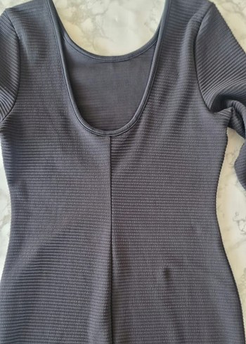 H&M Gri Kadın Triko Midi Elbise