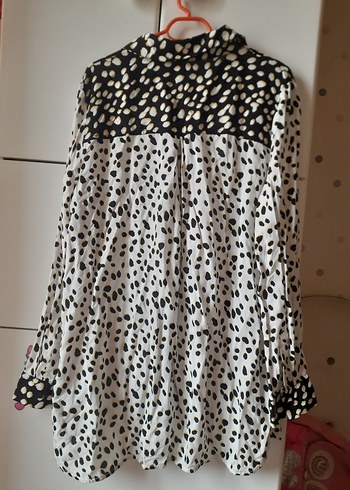 Zara Leopar Desenli Uzun Kollu Kadın Gömlek