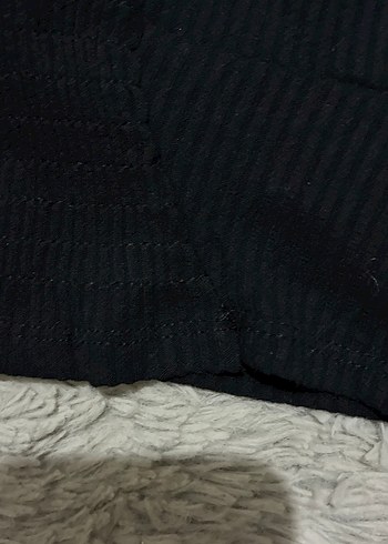 s Beden siyah Renk Siyah Kısa Fırfırlı V Yaka Crop Top