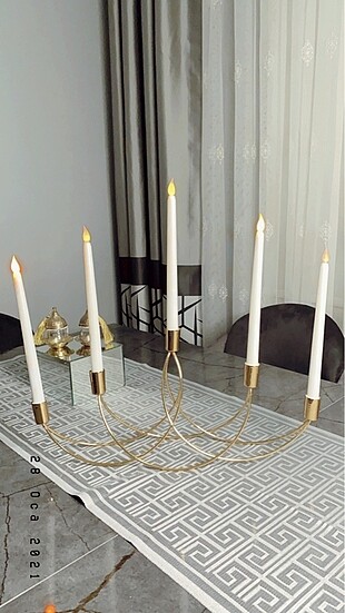 Gold kayık şamdan
