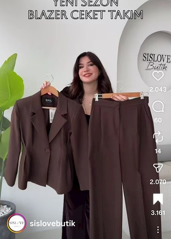 SİSLOVE Butik Kahverengi kadın pantolon - Görsel 2