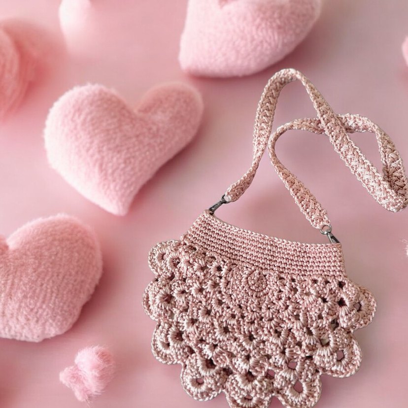 Örgü Kadın Telefon Çantası - Görsel 2