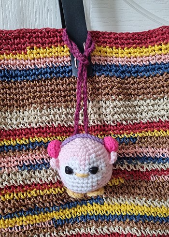 Amigurumi örgü anahtarlık çanta -araba süsü - Görsel 5