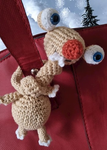 Örgü Sevimli Sid Karakteri Çanta aksesuarı Anahtarlık - Görsel 3