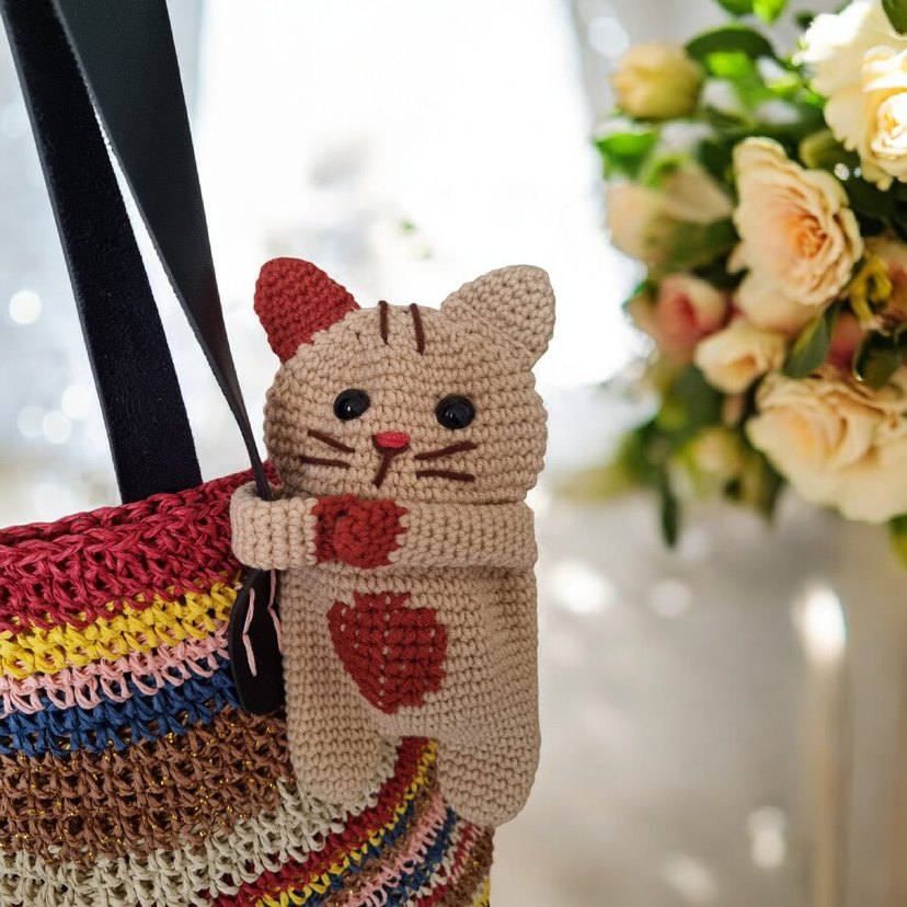 Örgü Amigurumi Kulaklık Kılıfı anahtarlık - Görsel 5