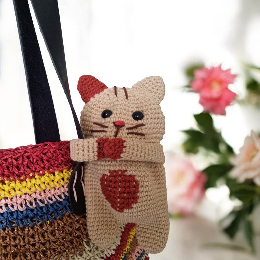 Örgü Amigurumi Kulaklık Kılıfı anahtarlık - Görsel 4