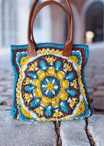 Renkli Örgü Bohem Kadın Çanta - Görsel 2