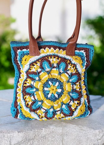 Renkli Örgü Bohem Kadın Çanta - Görsel 3