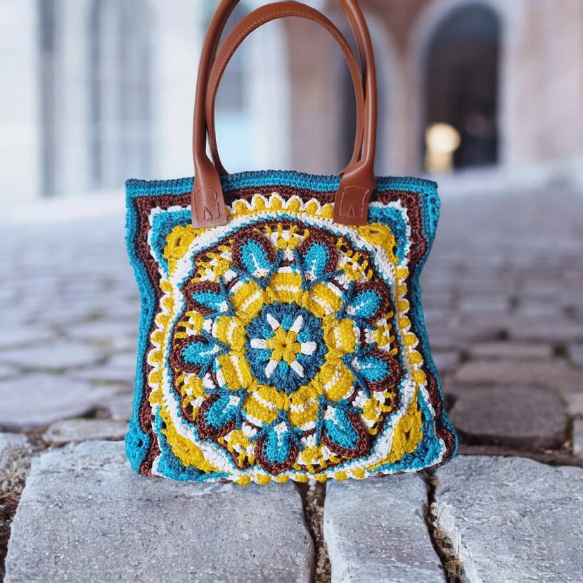 Renkli Örgü Bohem Kadın Çanta - Görsel 2