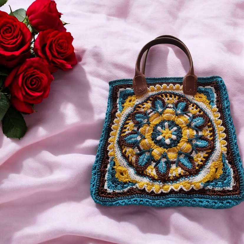 Renkli Örgü Bohem Kadın Çanta - Görsel 5