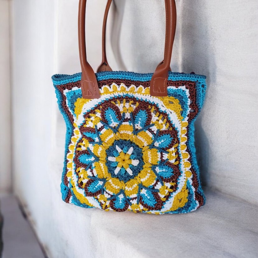 Renkli Örgü Bohem Kadın Çanta - Görsel 4