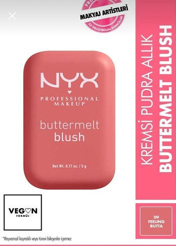 NYX Nyx buttermelt blush Kremsi pudra Allık 9