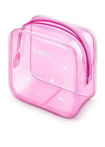 Kiko Pembe Şeffaf Makyaj Çantası