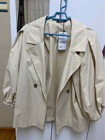 Taş renk oversize trenchcoat