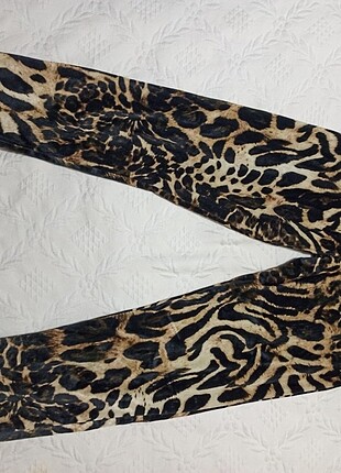 Kadife leopar tayt