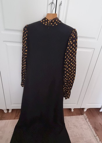 Uzun Siyah Ofis Elbisesi - Görsel 2