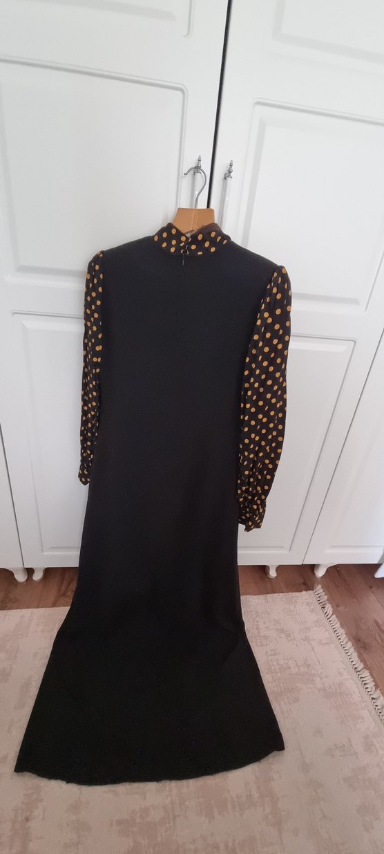 Uzun Siyah Ofis Elbisesi - Görsel 2