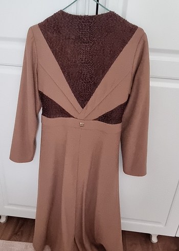 Bej Kadın Uzun Süet Kaban - Görsel 2