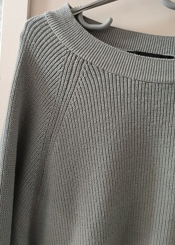 Gri Kadın Triko Kazak - Görsel 2