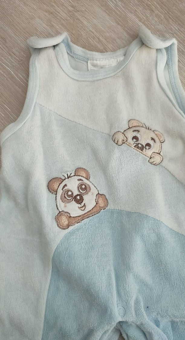 Mavi Nakışlı Bebek Erkek Tulum - Görsel 2