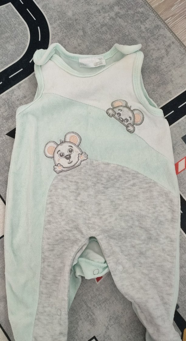 Gri kadife Bebek Erkek Tulum - Görsel 2