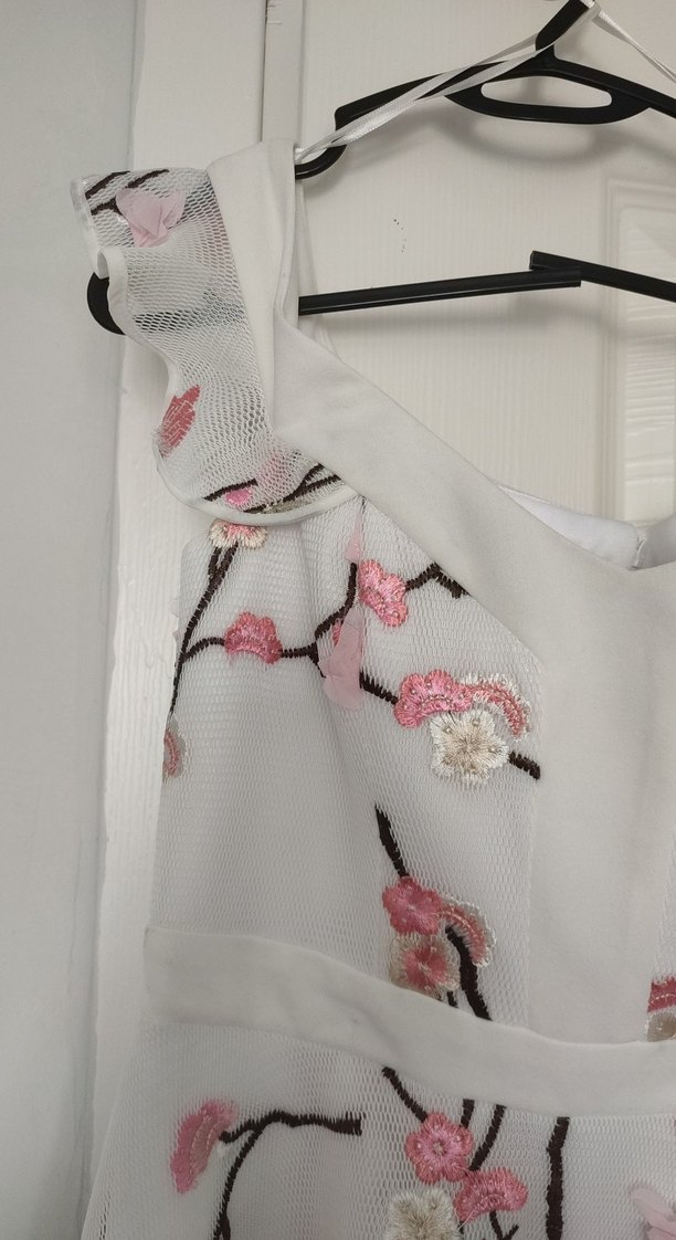 Dantel Detaylı Beyaz Mini Bohem Elbise - Görsel 3