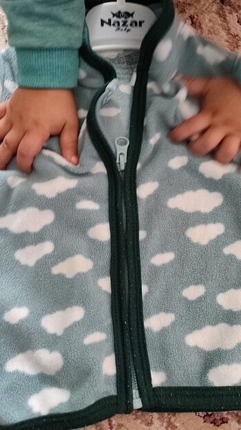 Bulut temalı unisex polar üst  - Görsel 4