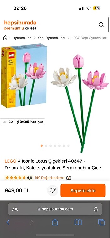  Beden lotus çiçeği lego