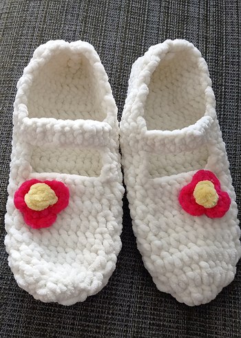 Renkli Çiçek Detaylı Beyaz Patik - Görsel 3